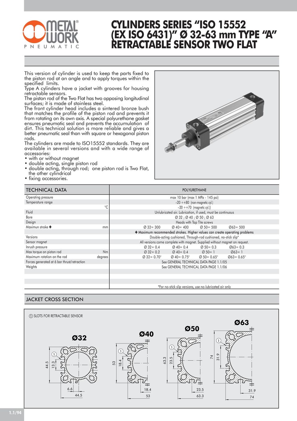 Crosa-cylinders Series ISO 6431 