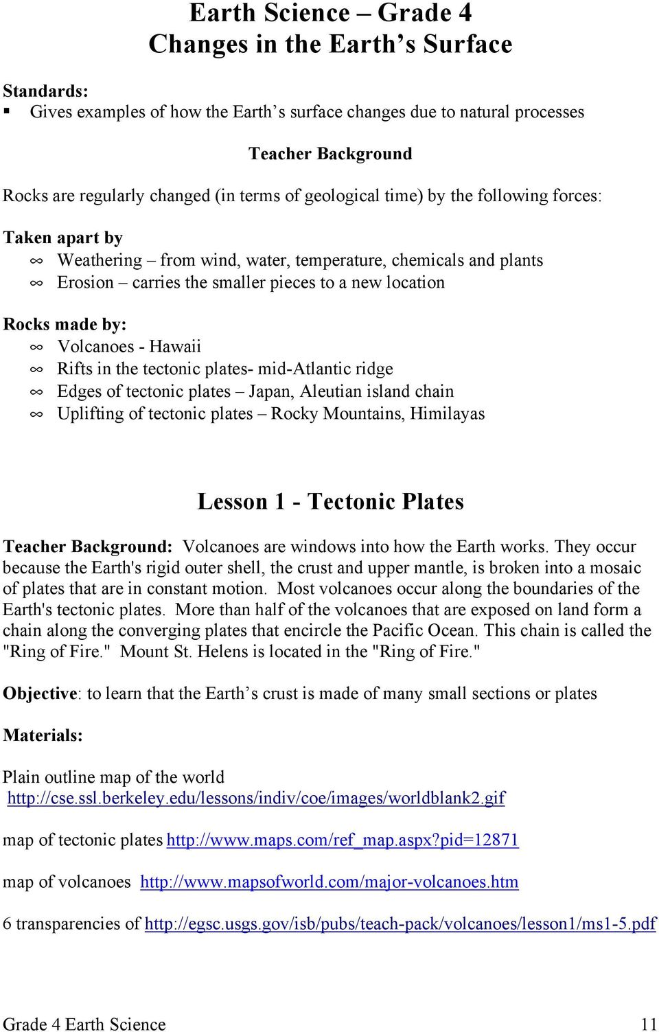 Hawaii Rifts in the tectonic plates- mid-atlantic ridge Edges of tectonic plates Japan, Aleutian island chain Uplifting of tectonic plates Rocky Mountains, Himilayas Lesson 1 - Tectonic Plates