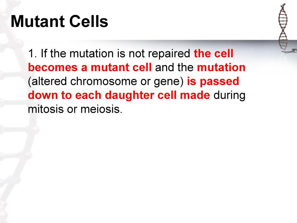 a mutant cell and the mutation (altered