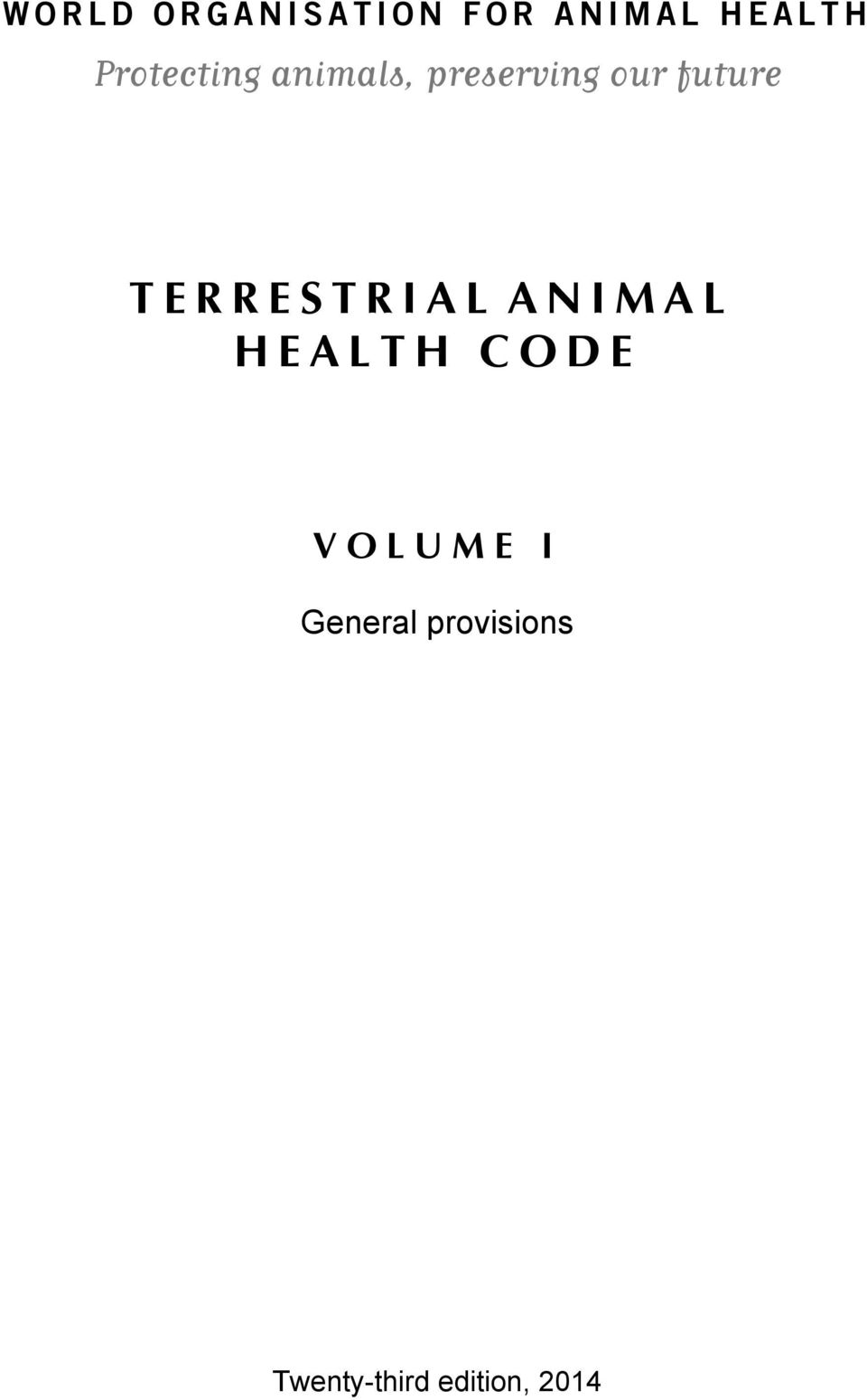 TERRESTRIAL ANIMAL HEALTH CODE - PDF Free Download