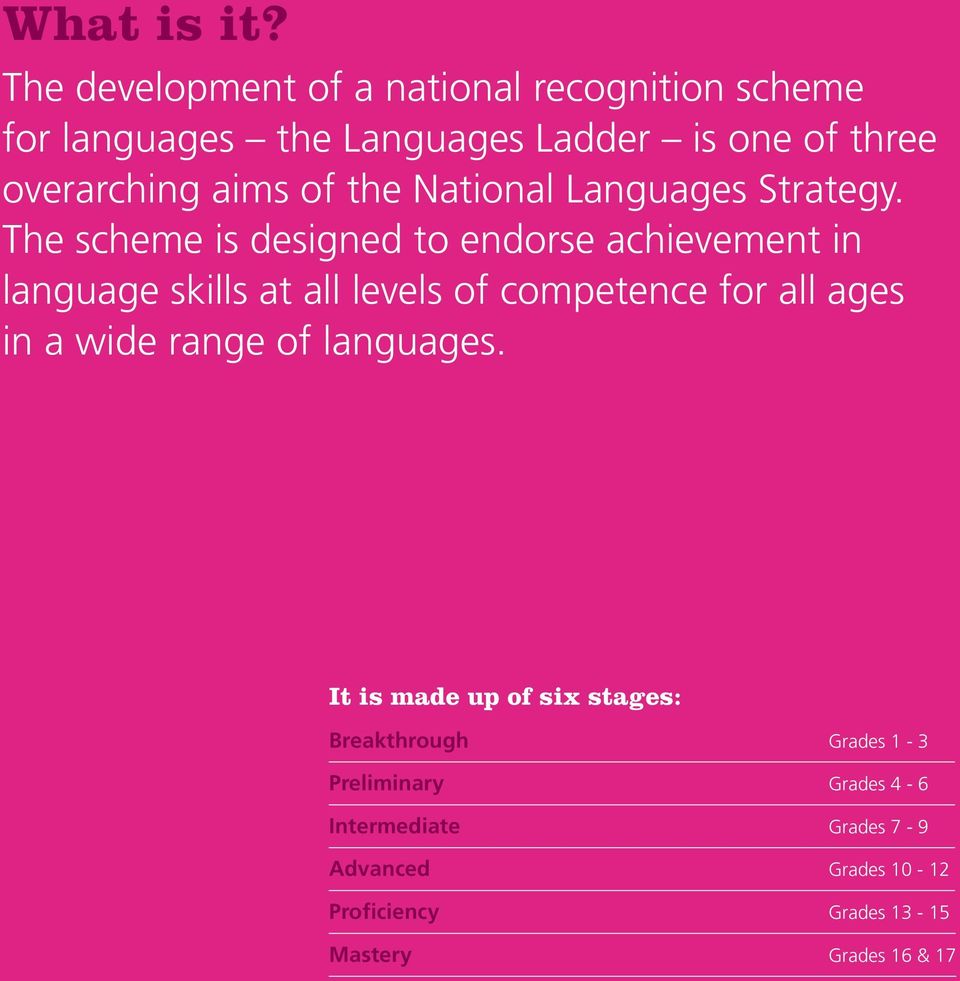 of the National Languages Strategy.