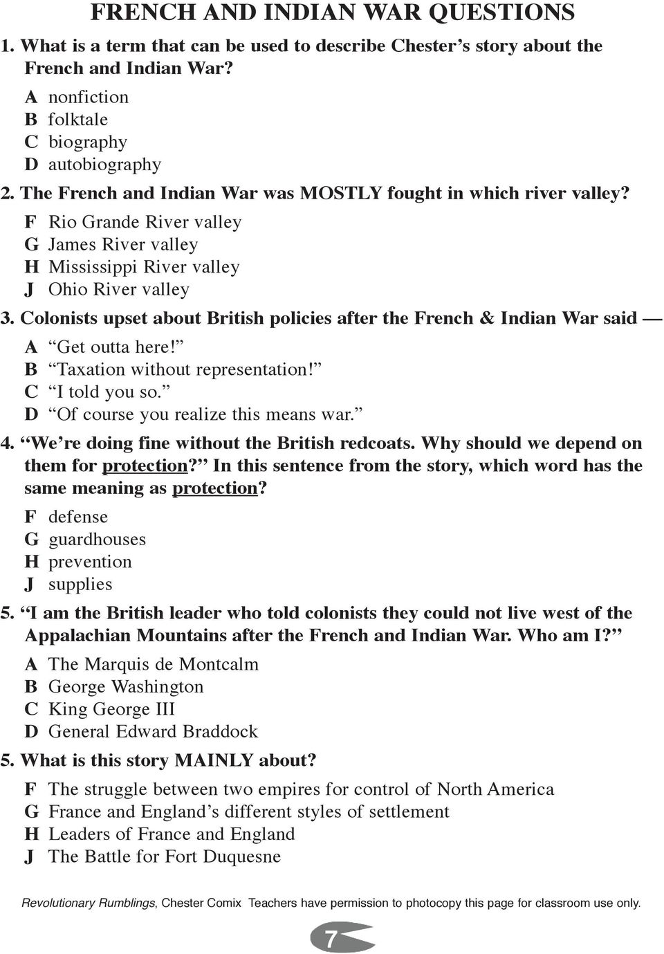 French & Indian War * Boston Tea Party - PDF Free Download Regarding French And Indian War Worksheet