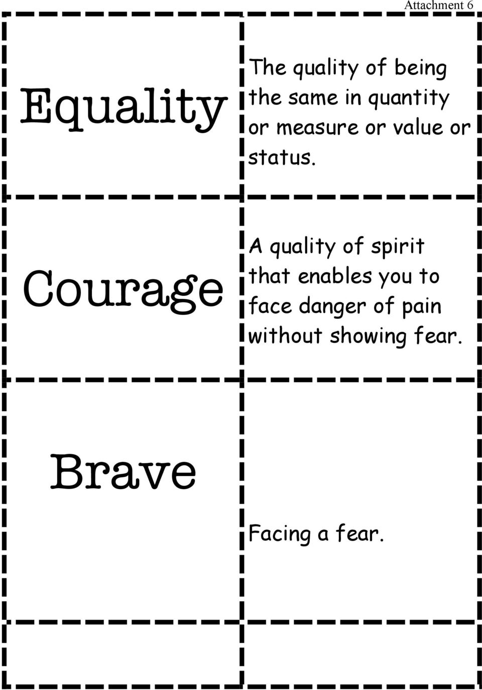 Courage A quality of spirit that enables you to