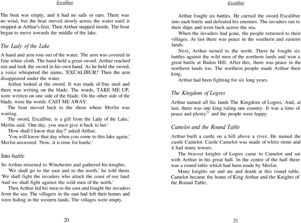 King Arthur Society, King Arthur And The Knights Of Round Table Summary By Chapter
