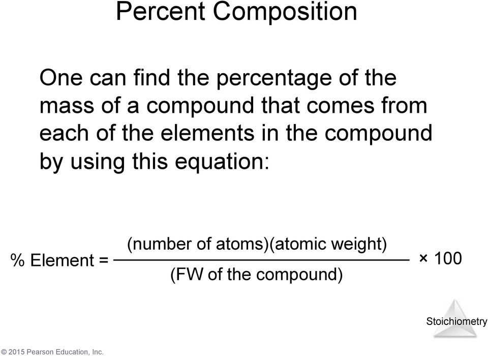 elements in the compound by using this equation: %