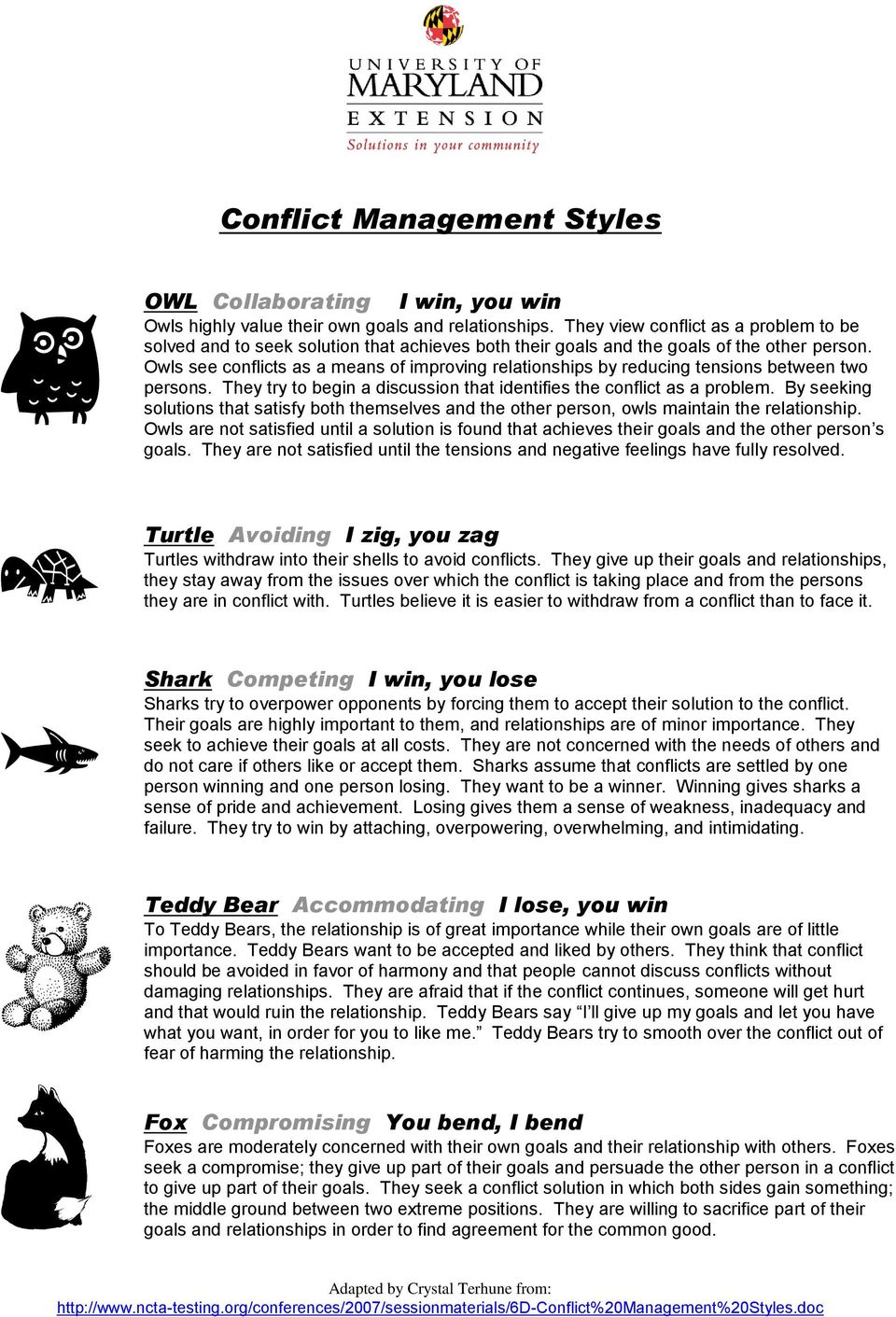 Conflict Management Styles - PDF Free Download