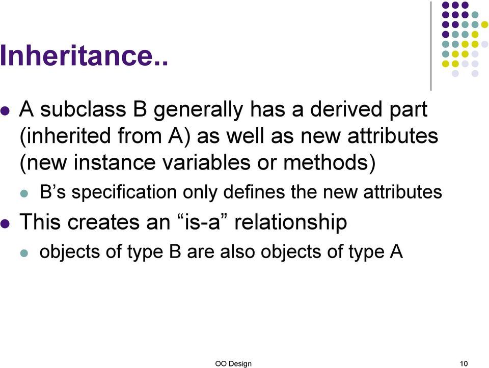 well as new attributes (new instance variables or methods) B s