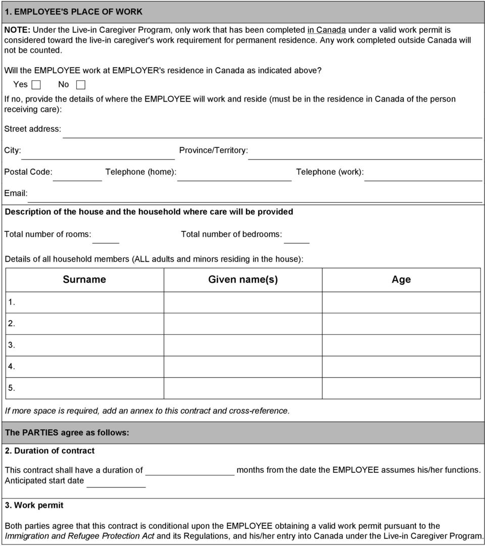 Employment Contract Template LIVE-IN CAREGIVER EMPLOYER/EMPLOYEE Within cpa hire agreement template
