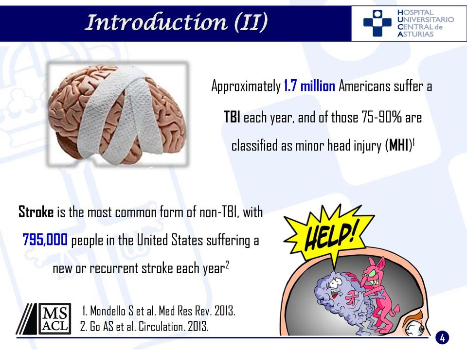 head injury (MHI) 1 Stroke is the most common form of non-tbi, with 795,000 people in