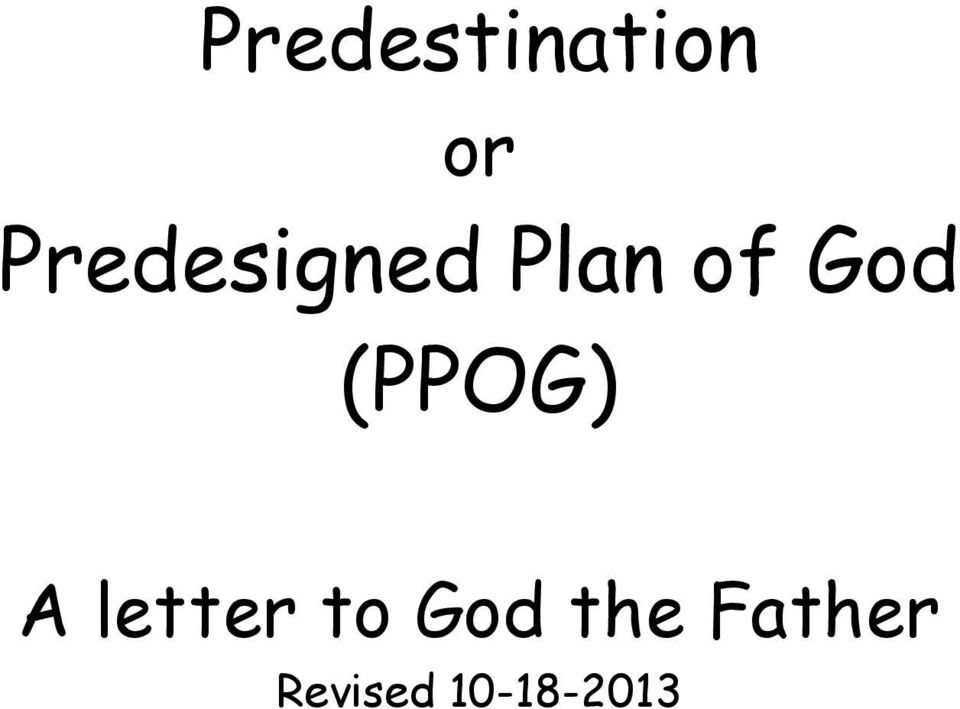 (PPOG) A letter to God