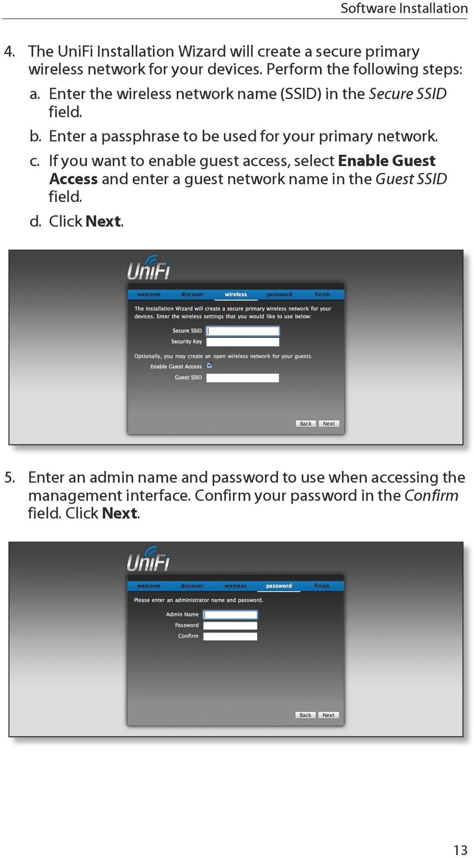 Enter a passphrase to be used for your primary network. c.