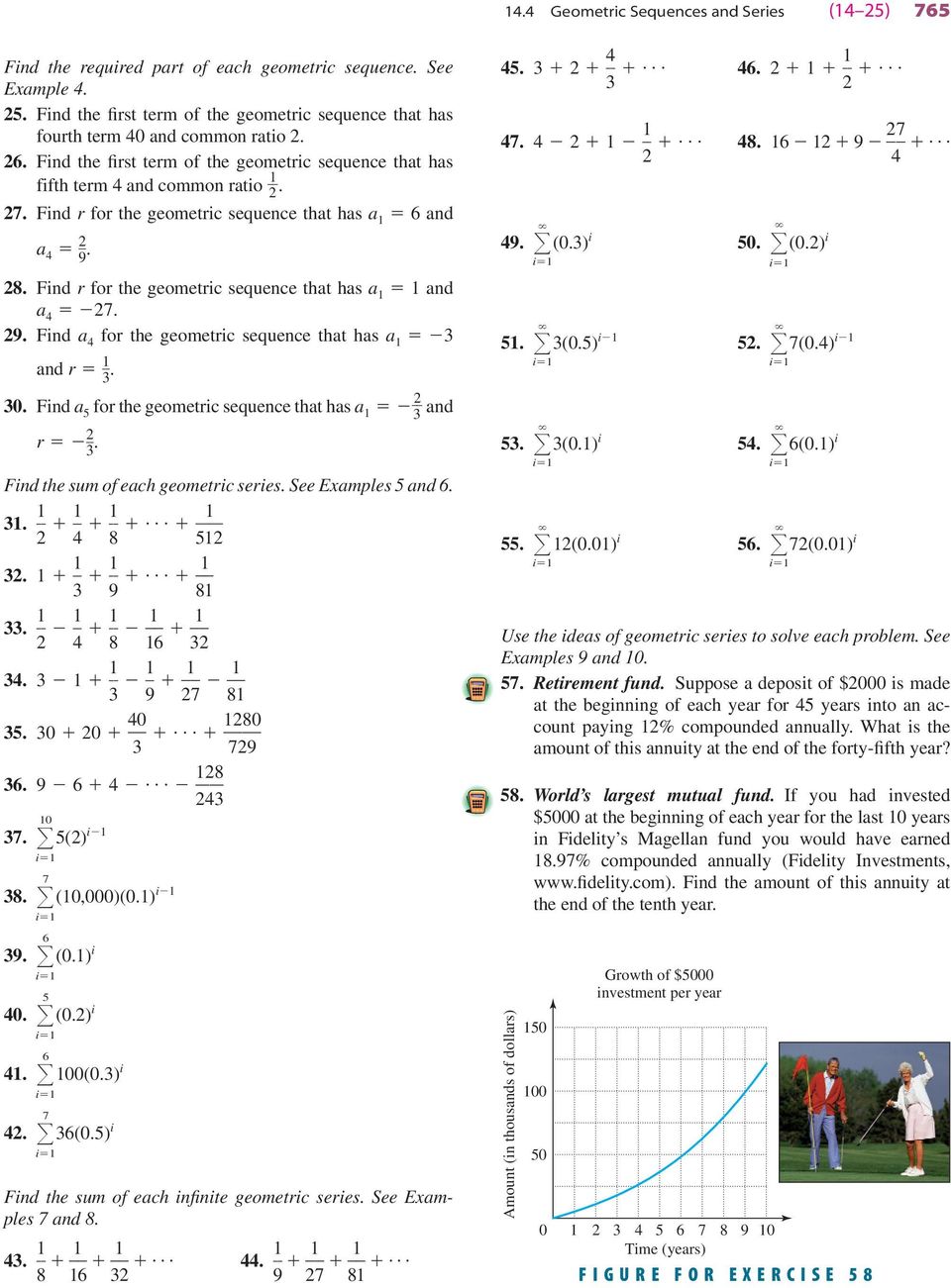 geometric sequences and exponential functions worksheet In Sequences And Series Worksheet Answers
