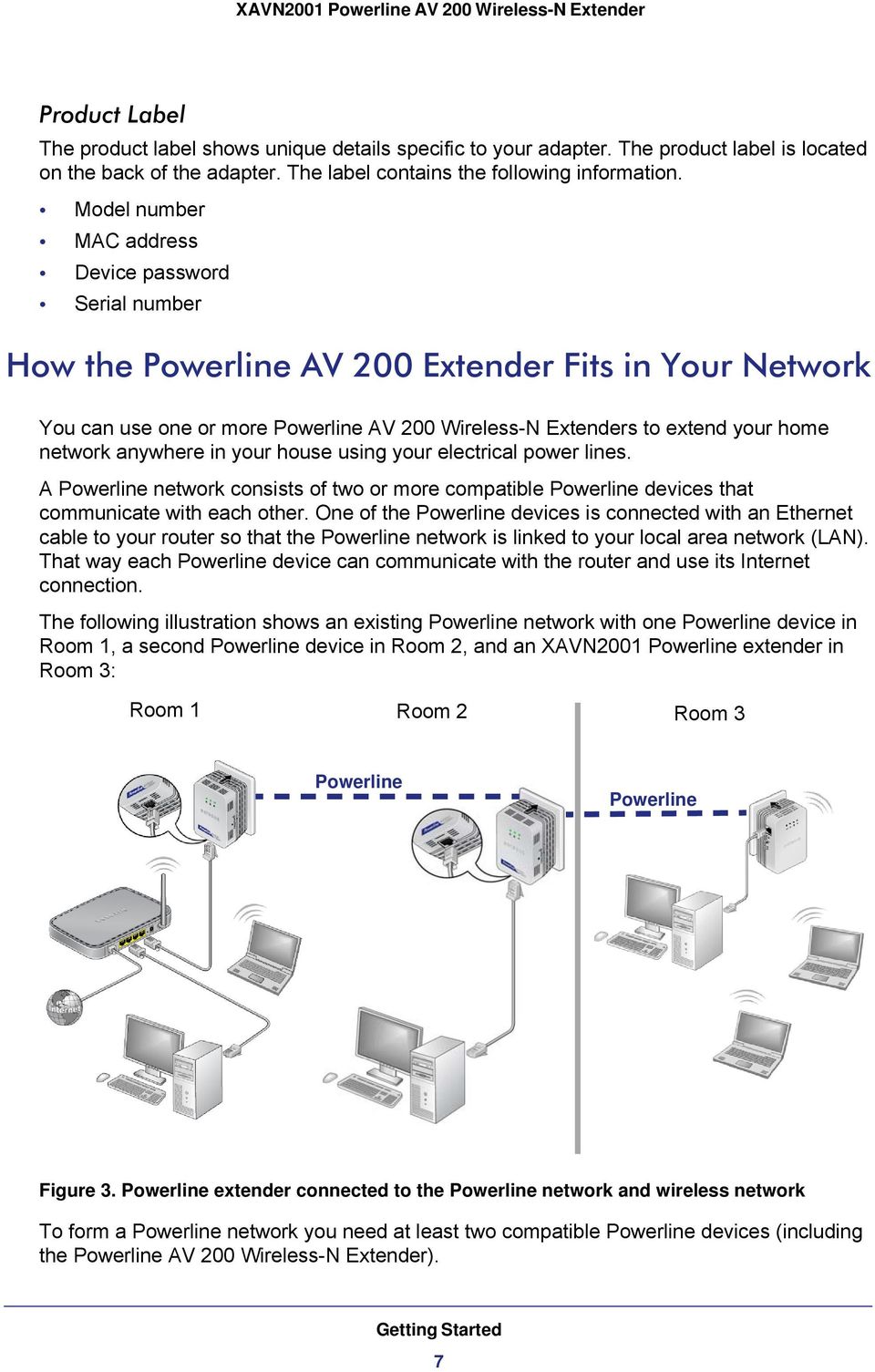 anywhere in your house using your electrical power lines. A Powerline network consists of two or more compatible Powerline devices that communicate with each other.