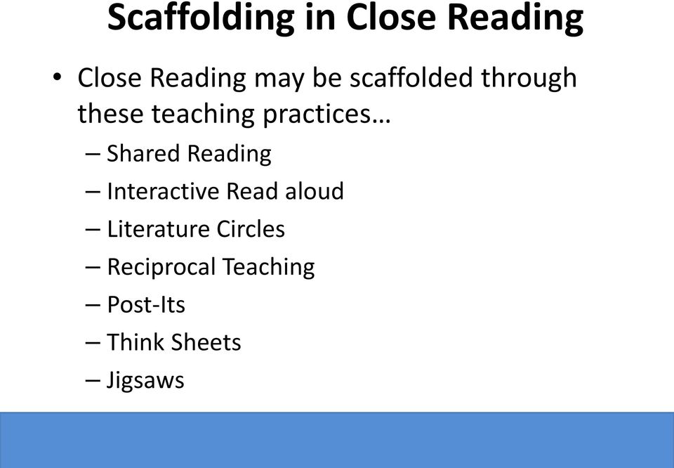 Shared Reading Interactive Read aloud Literature