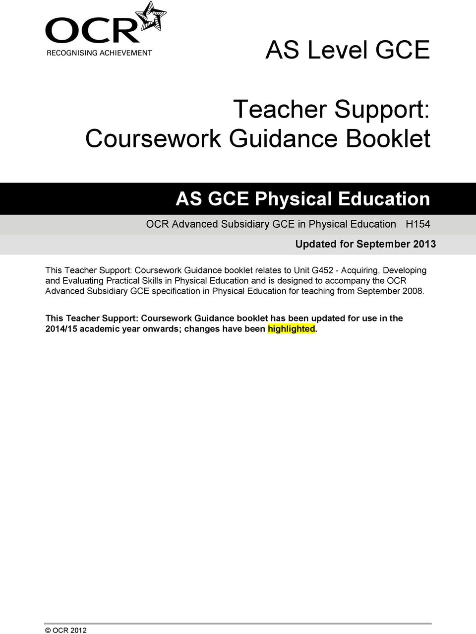 gcse pe coursework analysis of performance example