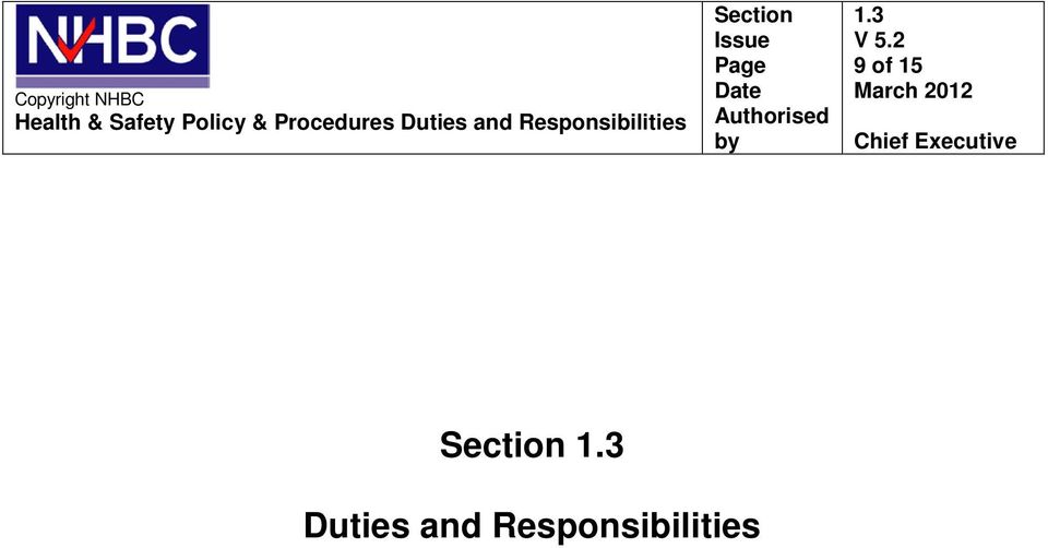 Responsibilities Authorised by
