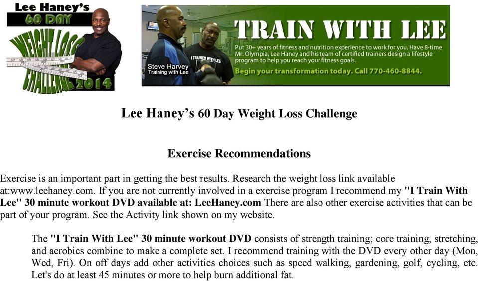 lee haney 60 day weightloss challenge