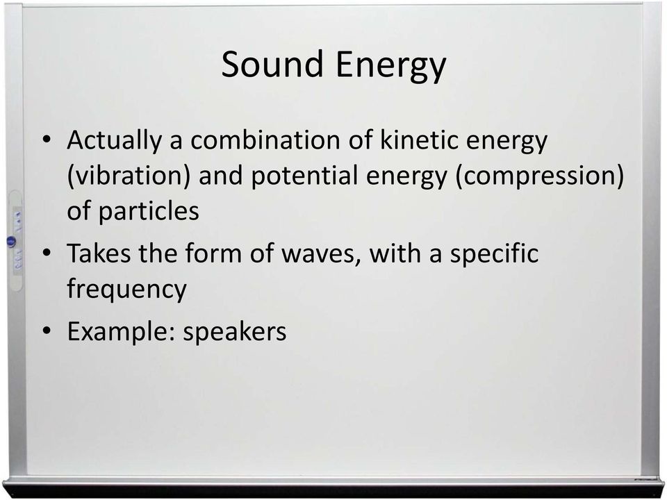 energy (compression) of particles Takes the
