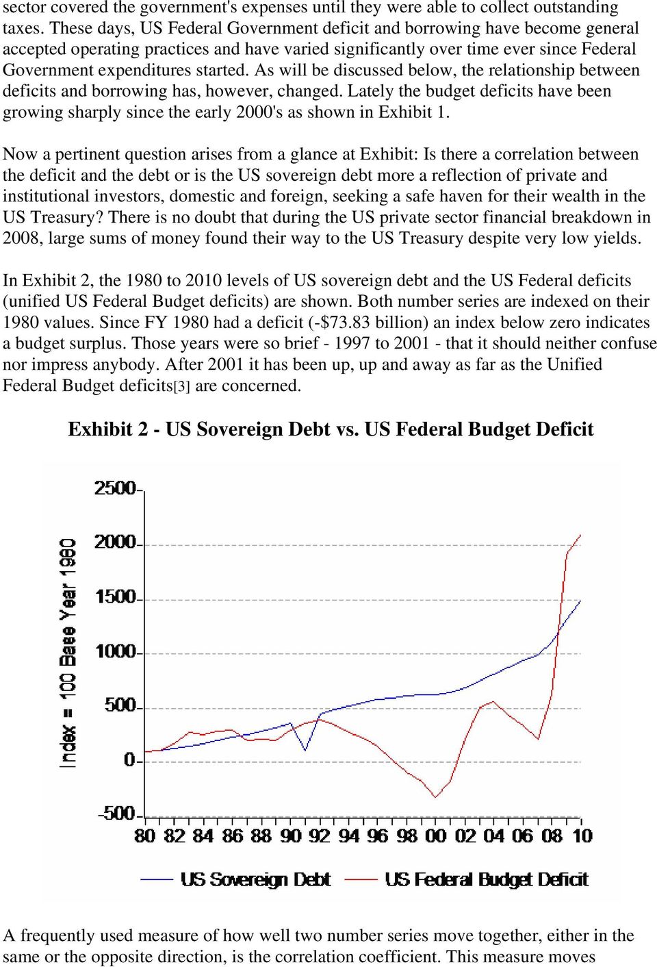 As will be discussed below, the relationship between deficits and borrowing has, however, changed. Lately the budget deficits have been growing sharply since the early 2000's as shown in Exhibit 1.
