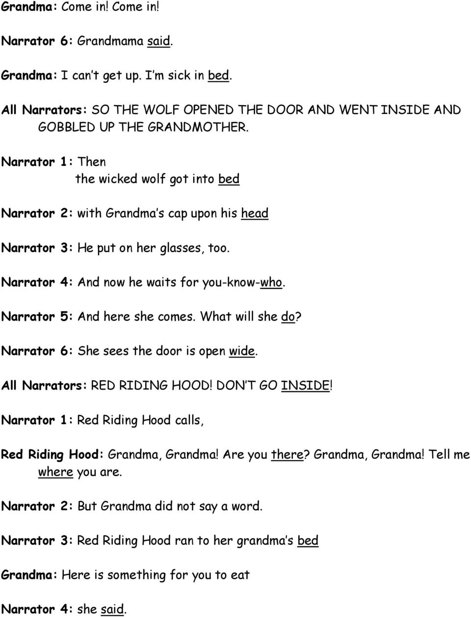 Readers Theater Script Red Riding Hood Pdf Free Download