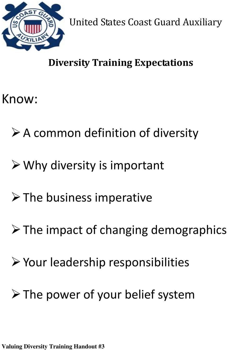 impact of changing demographics Your leadership responsibilities