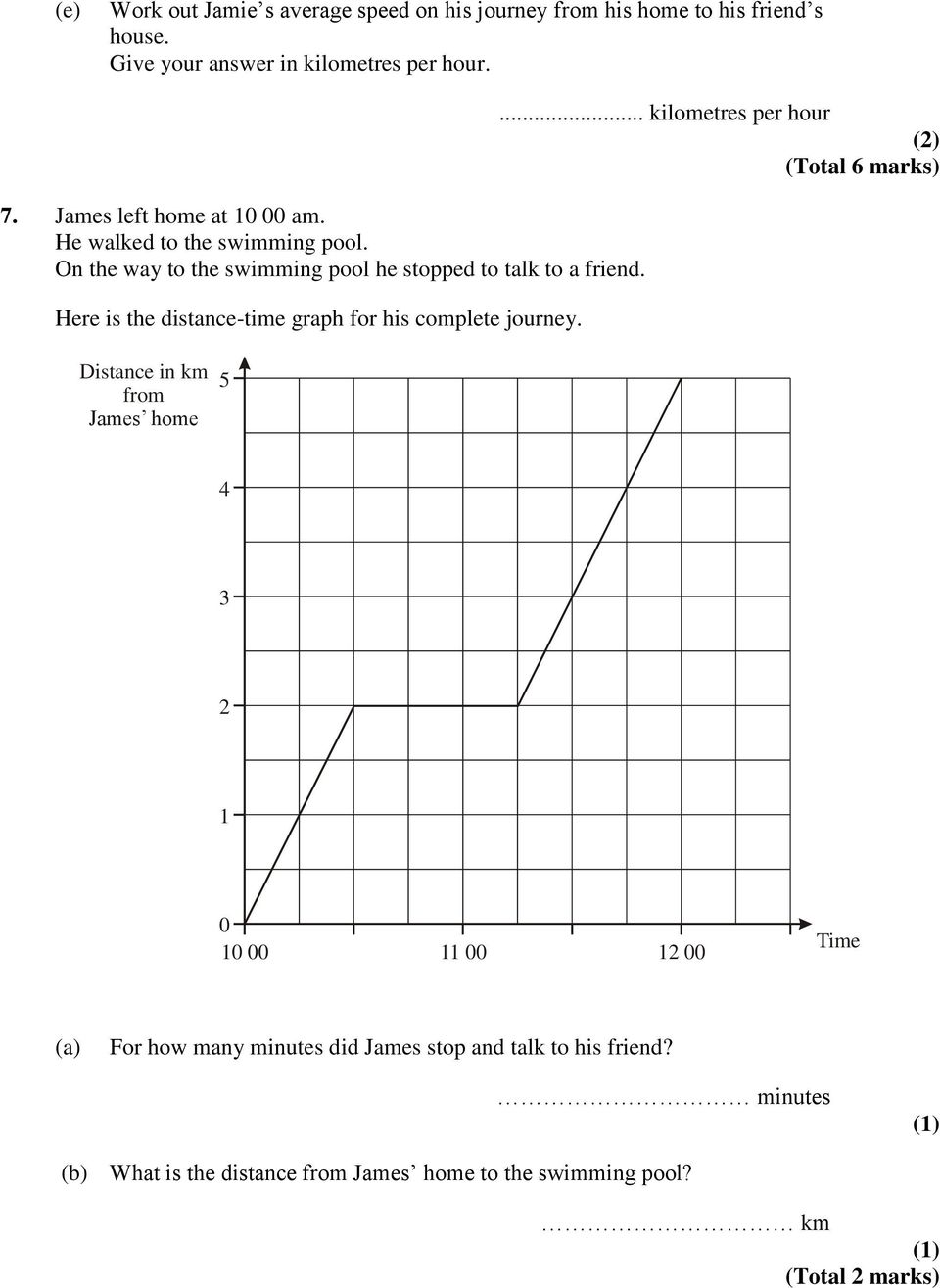 DISTANCE TIME GRAPHS. Edexcel GCSE Mathematics (Linear) 11MA11 - PDF In Distance Time Graph Worksheet