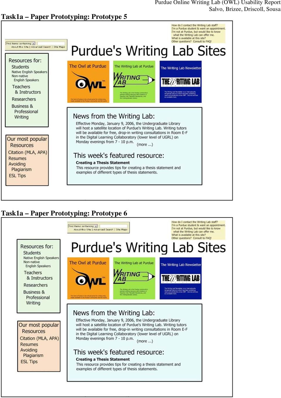 Writing Lab (OWL) Usability