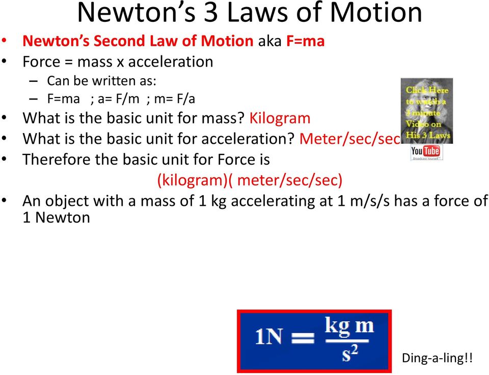 Kilogram What is the basic unit for acceleration?