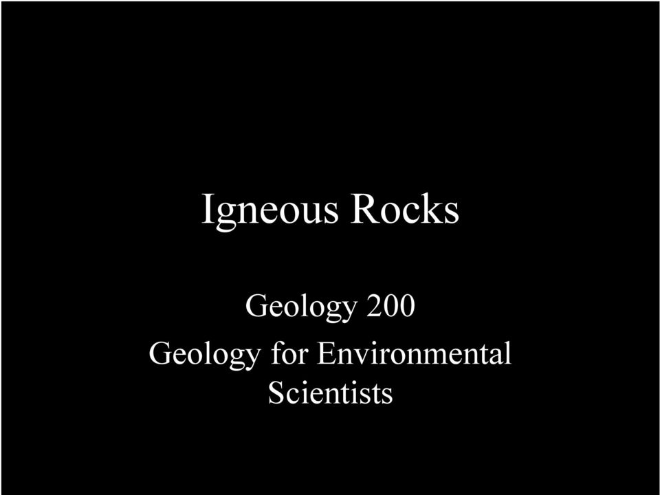 Geology for