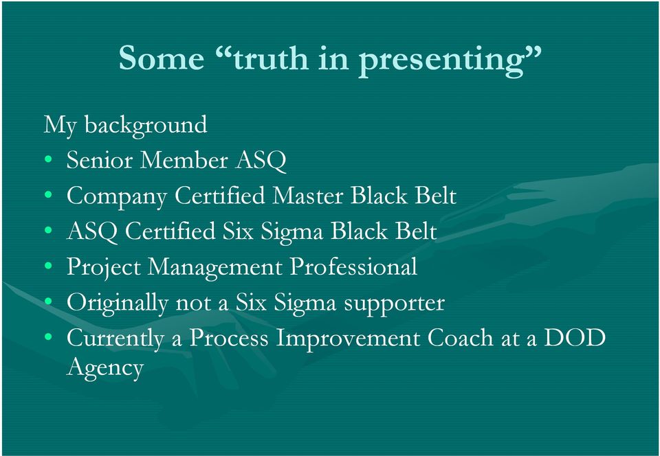 Black Belt Project Management Professional Originally not a