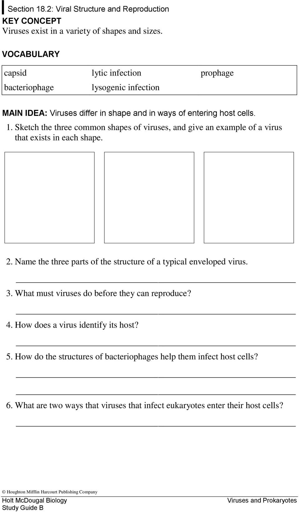Sketch the three common shapes of viruses, and give an example of a virus that exists in each shape. 2.