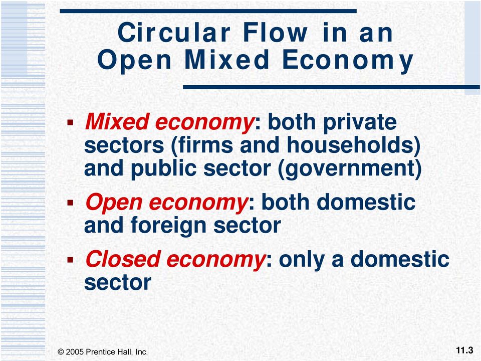 sector (government) Open economy: both domestic and