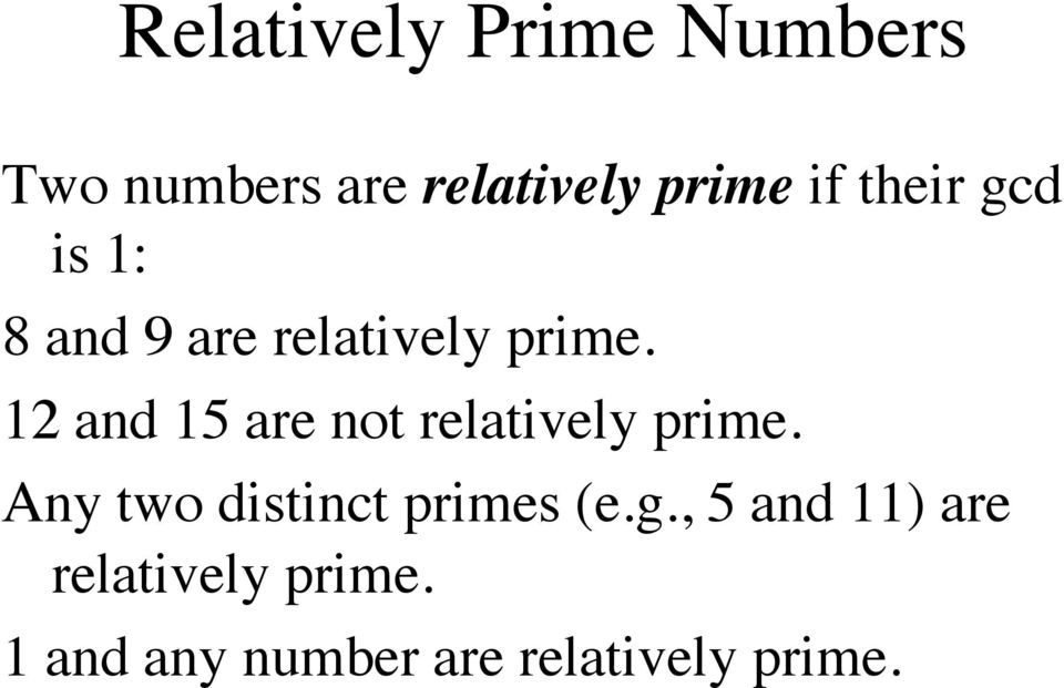 12 and 15 are not relatively prime.