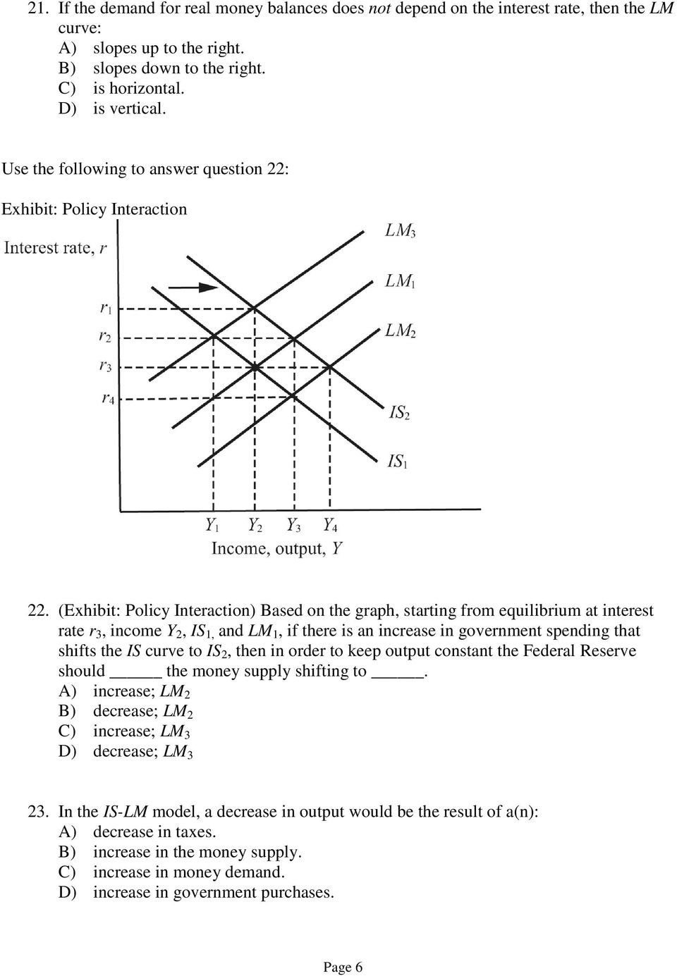 (Exhibit: Policy Interaction) Based on the graph, starting from equilibrium at interest rate r 3, income Y 2, IS 1, and LM 1, if there is an increase in government spending that shifts the IS curve
