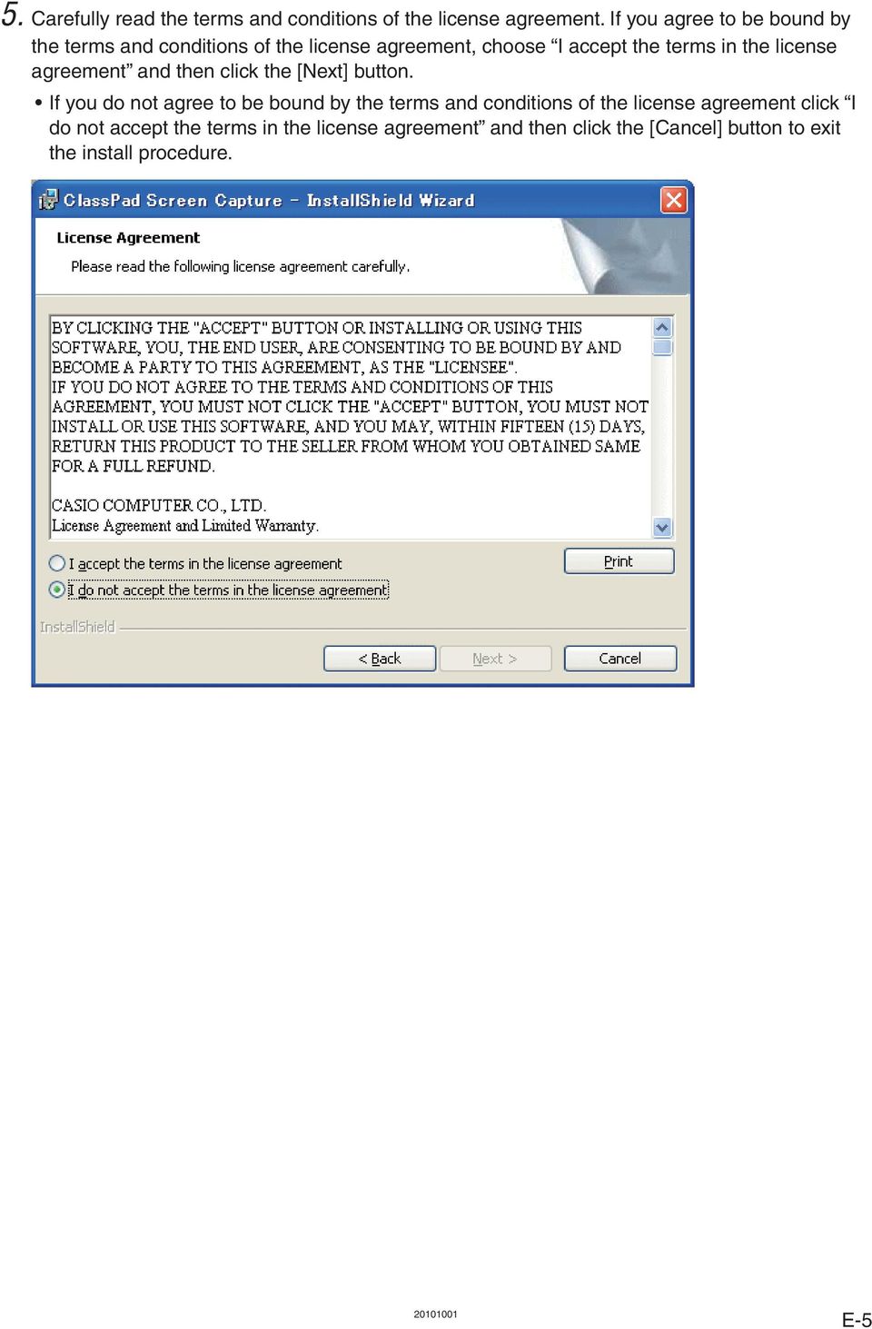 license agreement and then click the [Next] button.