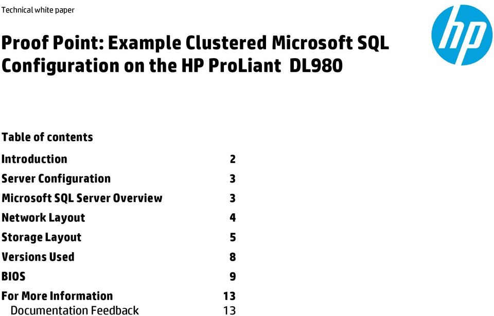Server Configuration 3 Microsoft SQL Server Overview 3 Network Layout 4