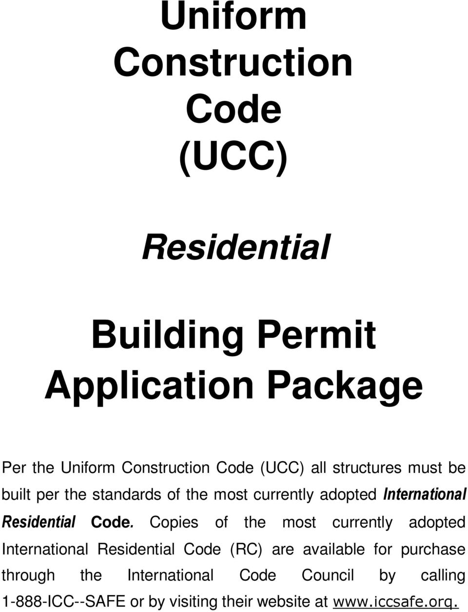 Residential Code.