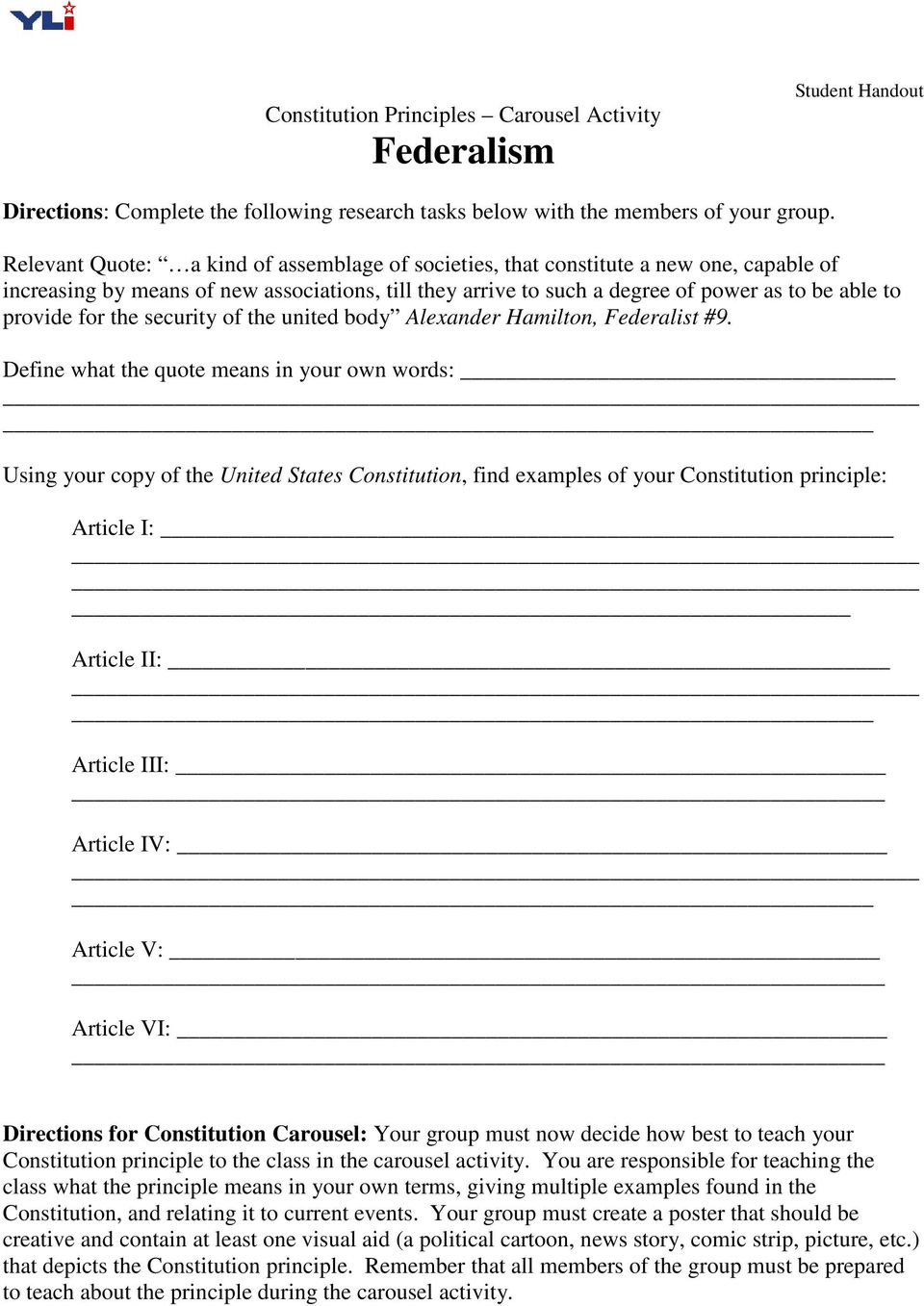 Four Key Constitutional Principles - PDF Free Download Regarding Constitutional Principles Worksheet Answers