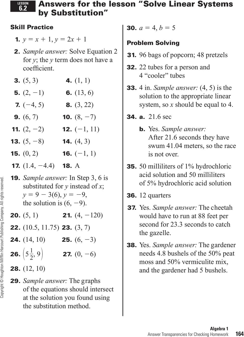20 20 skills practice solving systems of equations In Substitution Method Worksheet Answers