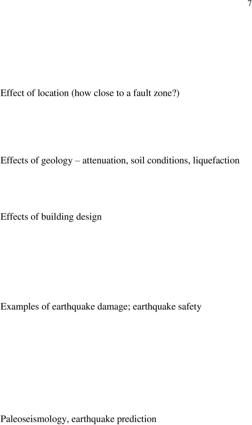 liquefaction Effects of building design Examples of