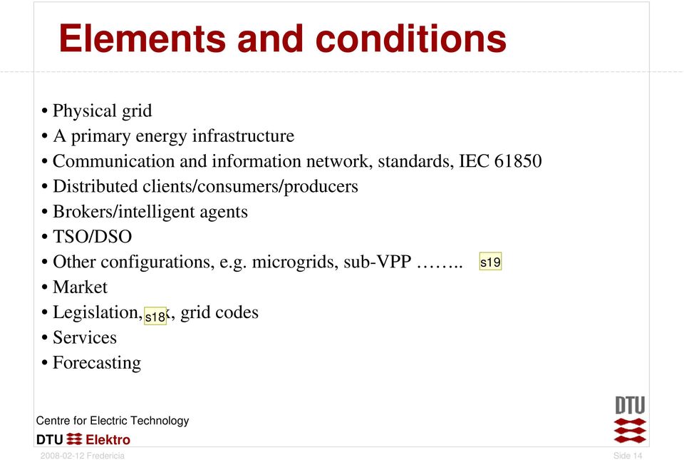 Brokers/intelligent agents TSO/DSO Other configurations, e.g. microgrids, sub-vpp.