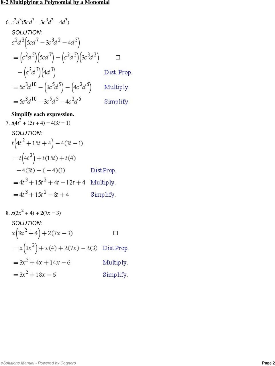 11 11 skills practice multiplying a polynomial by a monomial answers Throughout Multiplying Monomials Worksheet Answers