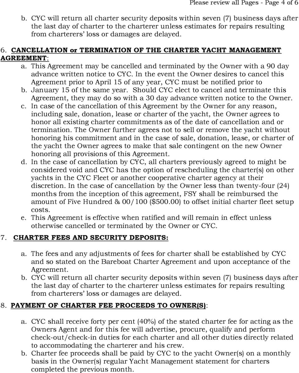 Yacht Charter Management Agreement - PDF Free Download In yacht charter agreement template