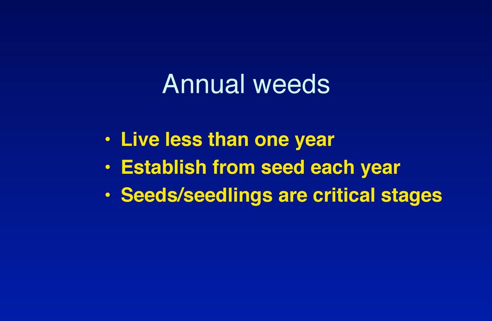 Establish from seed each