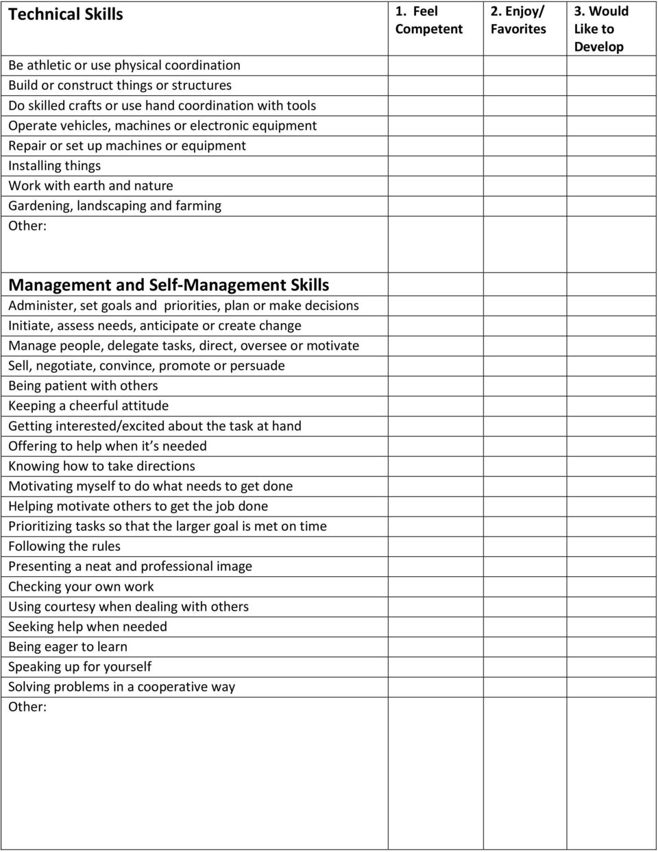 Skills Assessment Worksheet - PDF Free Download Within Job Skills Assessment Worksheet