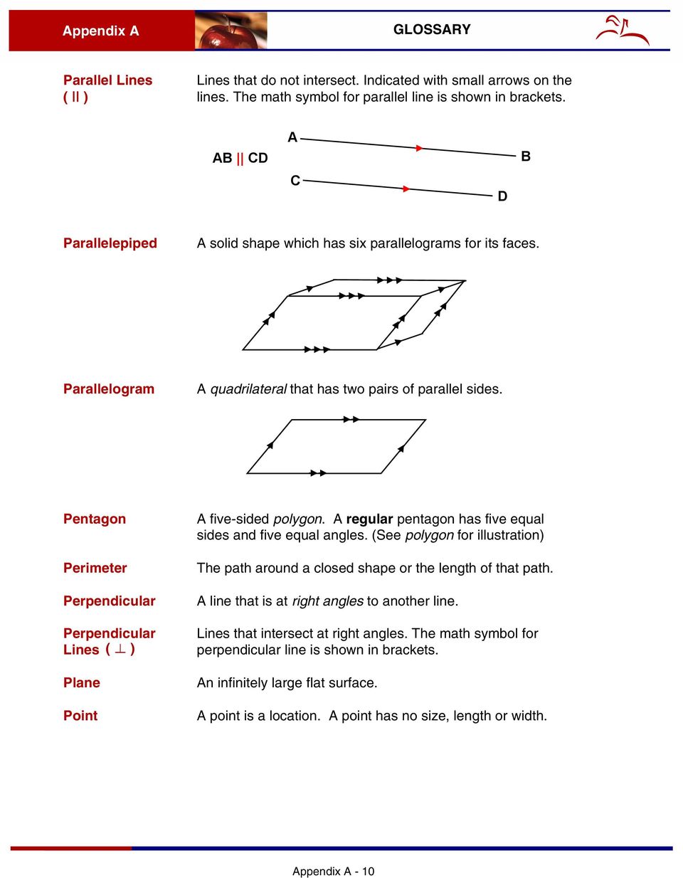 Pentagon Perimeter Perpendicular Perpendicular Lines ( z ) Plane Point A five-sided polygon. A regular pentagon has five equal sides and five equal angles.