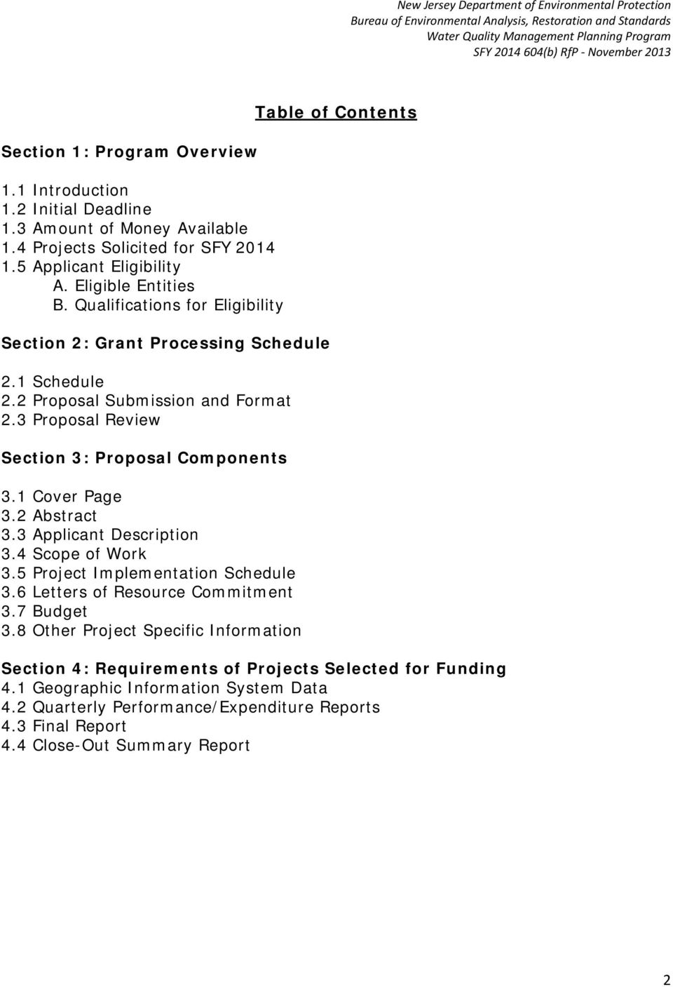 3 Proposal Review Section 3: Proposal Components 3.1 Cover Page 3.2 Abstract 3.3 Applicant Description 3.4 Scope of Work 3.5 Project Implementation Schedule 3.6 Letters of Resource Commitment 3.