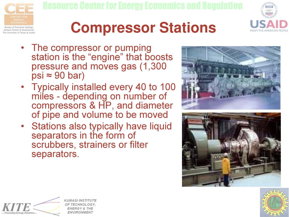 on number of compressors & HP, and diameter of pipe and volume to be moved Stations ti