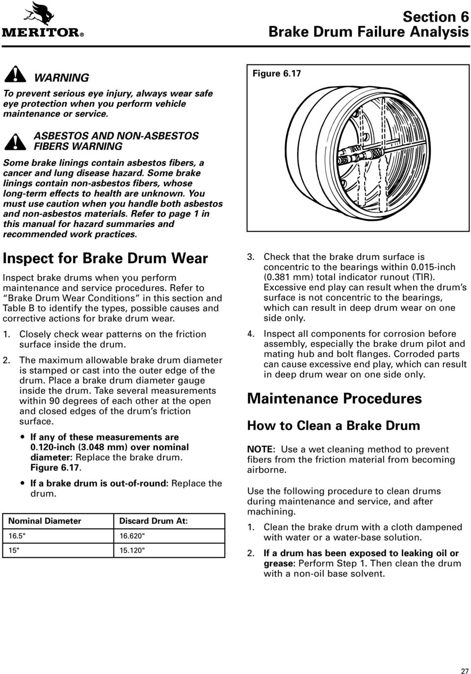 Some brake linings contain non-asbestos fibers, whose long-term effects to health are unknown. You must use caution when you handle both asbestos and non-asbestos materials.