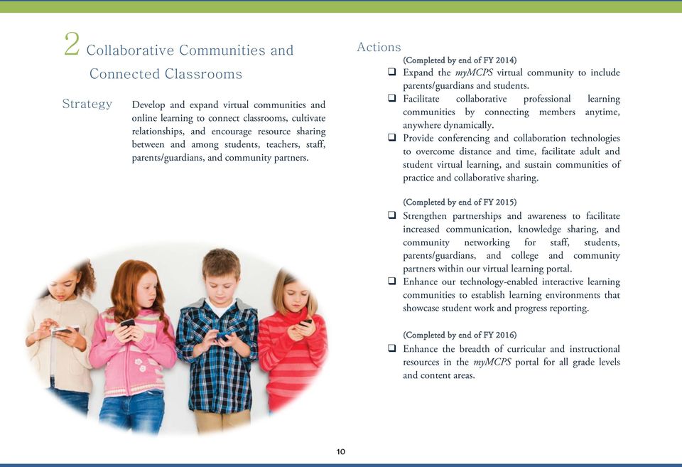 Actions (Completed by end of FY 2014) Expand the mymcps virtual community to include parents/guardians and students.